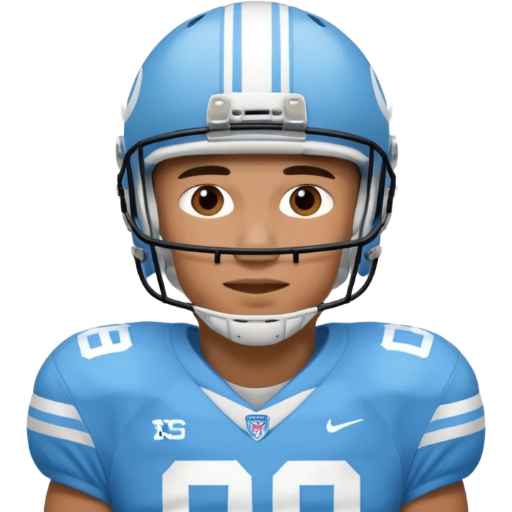 College football player in  Carolina Blue color  emoji