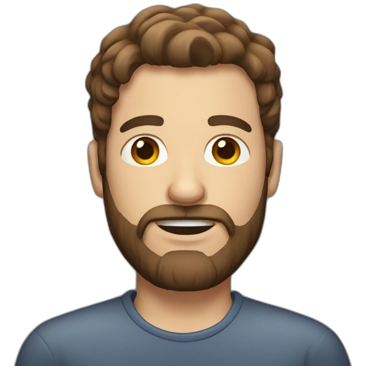 alcoholic man with brown hair and beard emoji