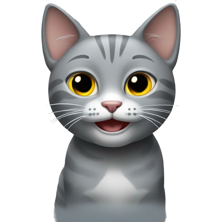 Gray cat playing emoji