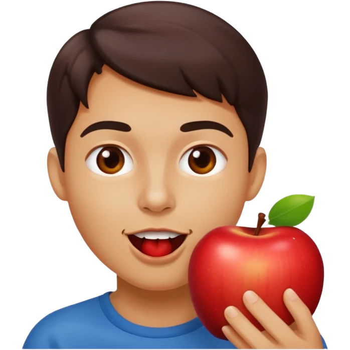Eating apple emoji