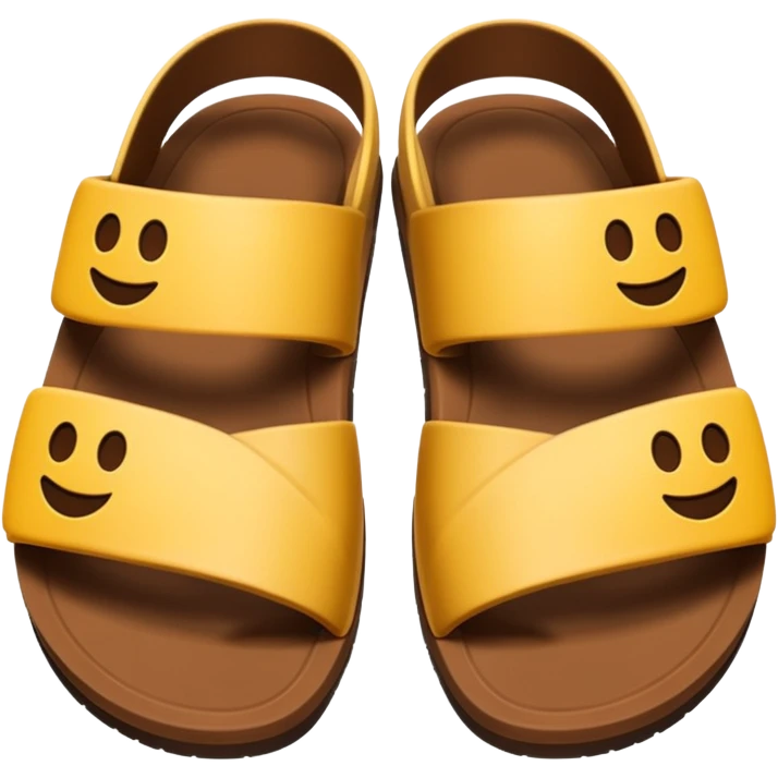 plain sandal bottom, minimal detail, emoji style, viewed from the bottom emoji