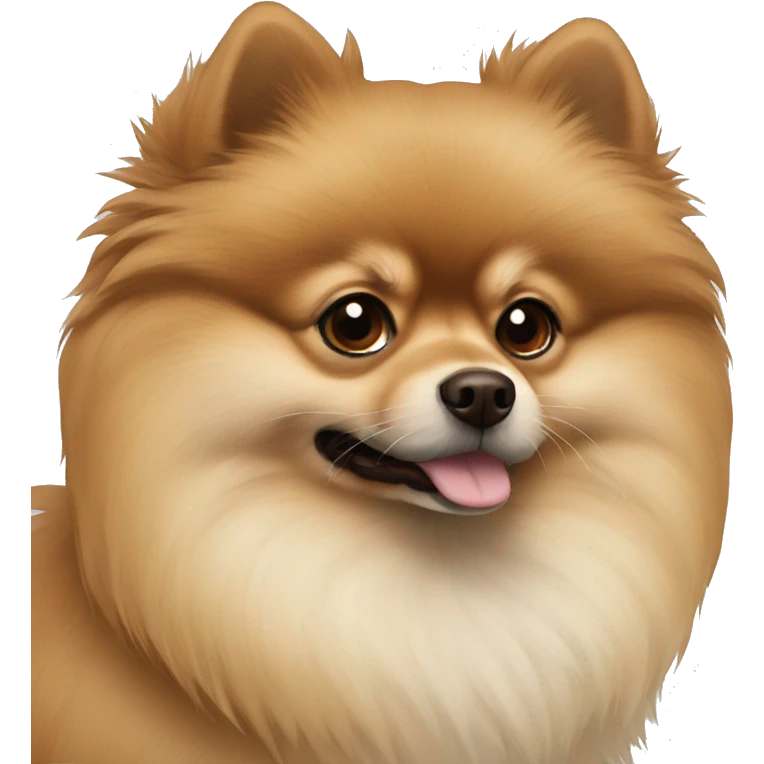Brown beige cream dark snout pomeranian emoji