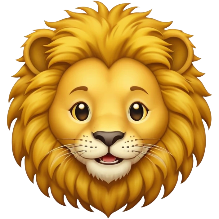 simple cartoon lion face emoji