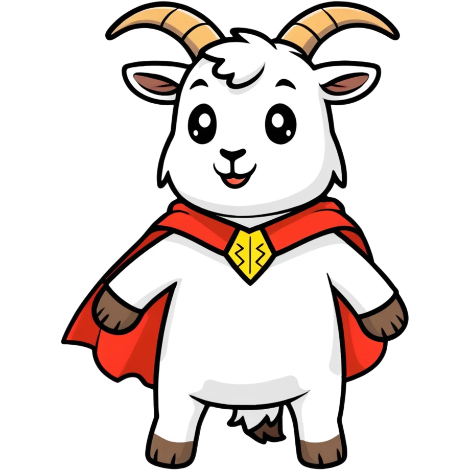 Goat wearing a cape emoji