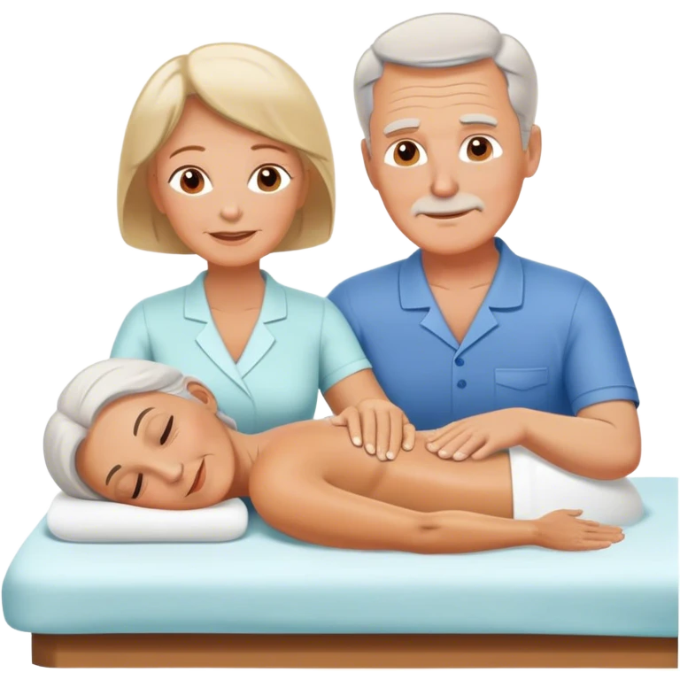 60-year-old white man giving massage to 60-year-old white woman emoji