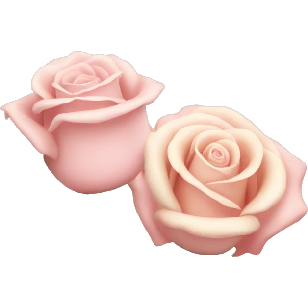 A Light Pink rose and a cream colored rose emoji