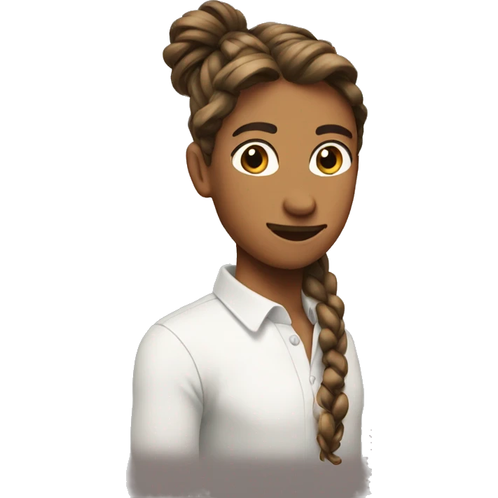 Emoji with ponytail emoji