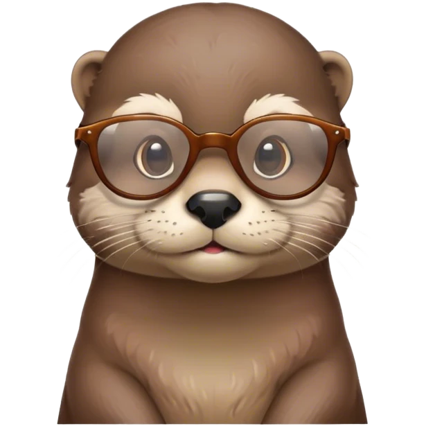 Otter wearing white glasses emoji