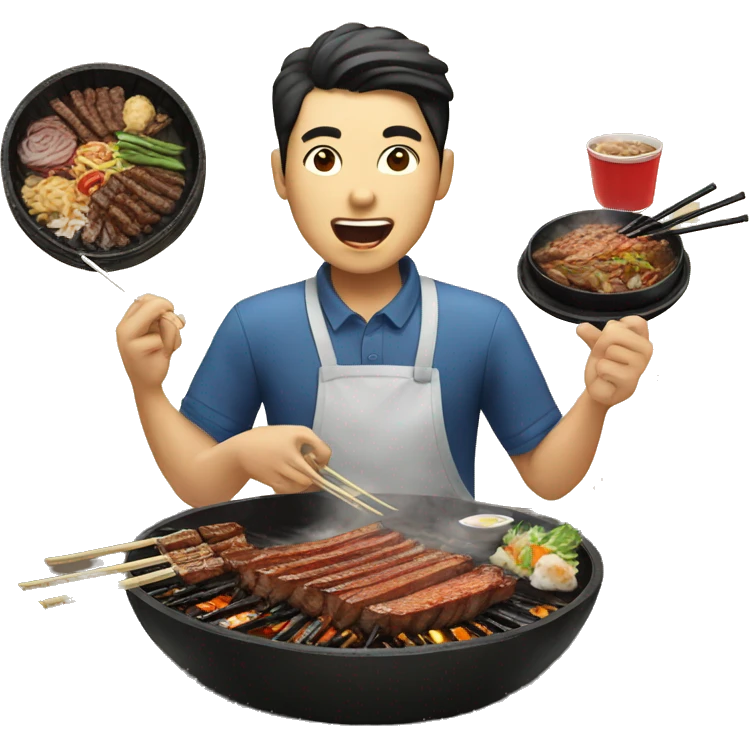 Eating Korean bbq emoji