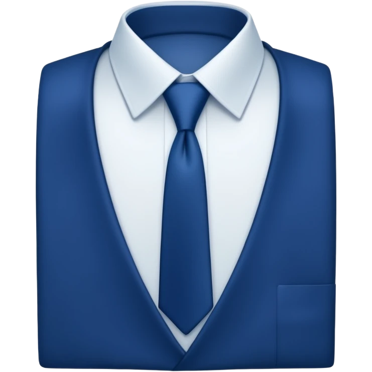 men's blue tie on white shirt, minimalism, no emojis or faces, iOS emoji style emoji