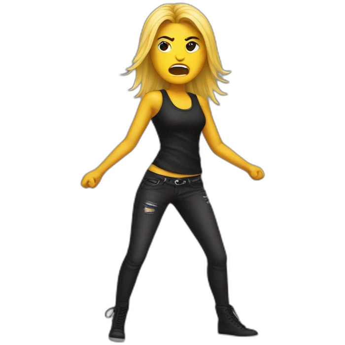 headbanger woman emoji