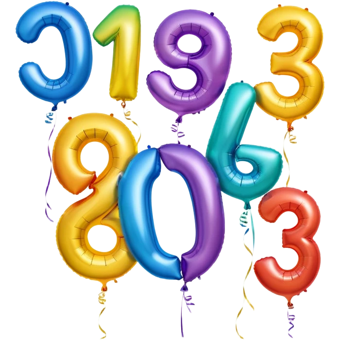 Balloons that say 34 emoji