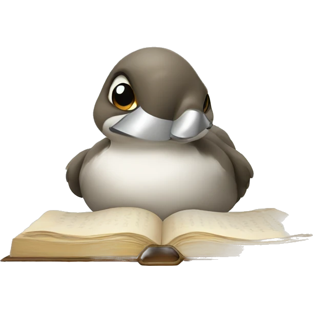 Goose studying and bored, so it dreams about cat emoji