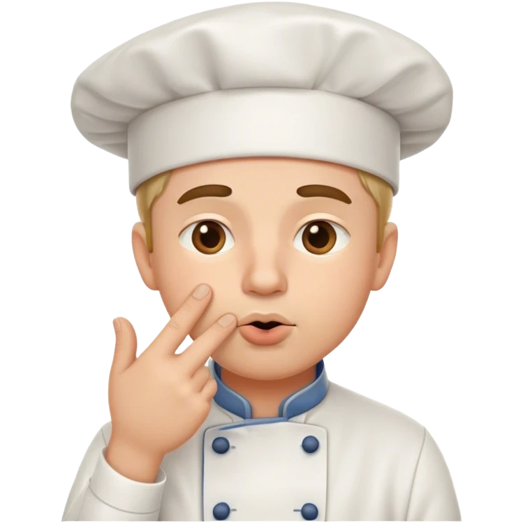 Chef making holding fingers together kissing his mouth emoji