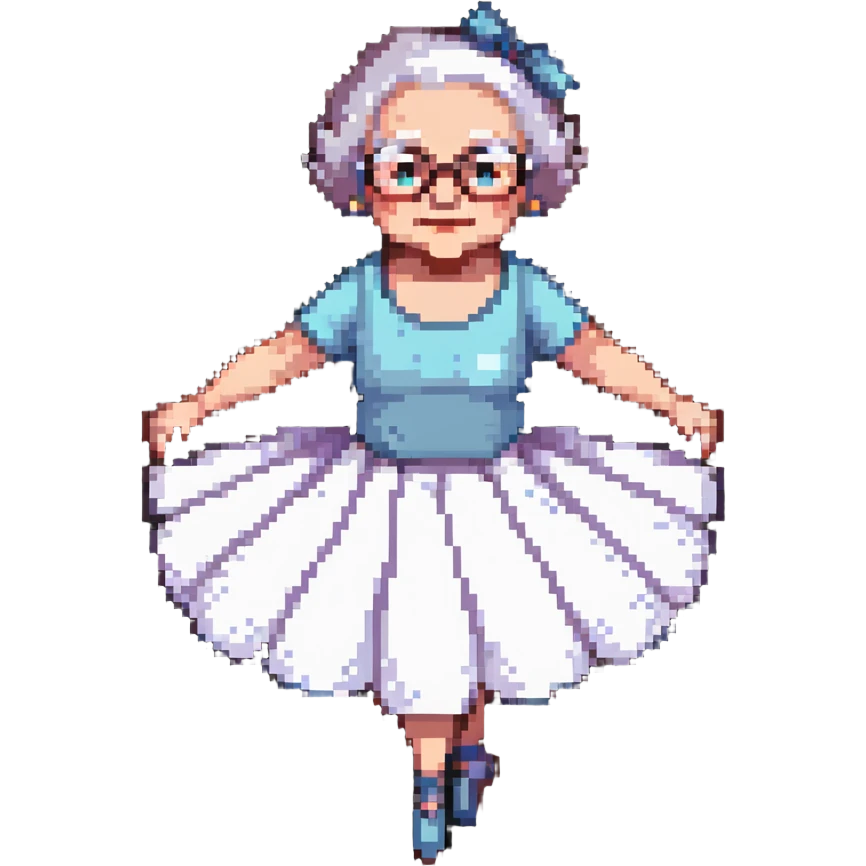 grandma in a ballet pose emoji