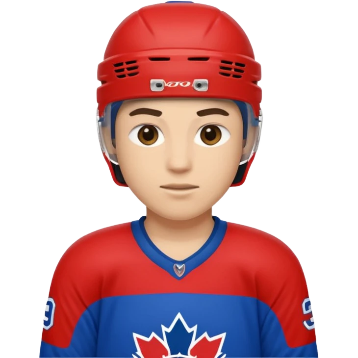 Hockey player in red and blue emoji