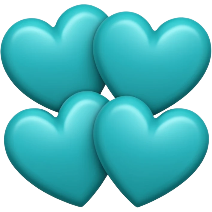 3 teal lined hearts that are hollow in the center emoji