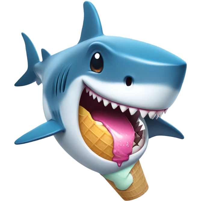 Shark with ice cream emoji