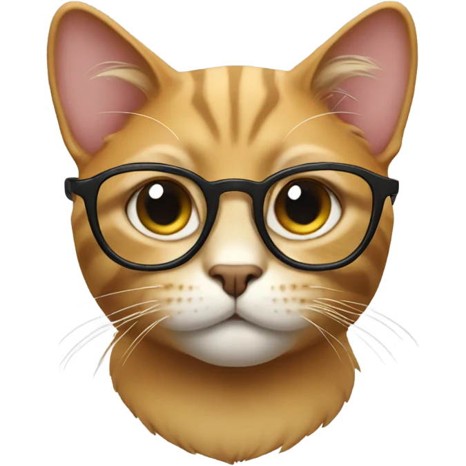 Cat wearing glasses emoji