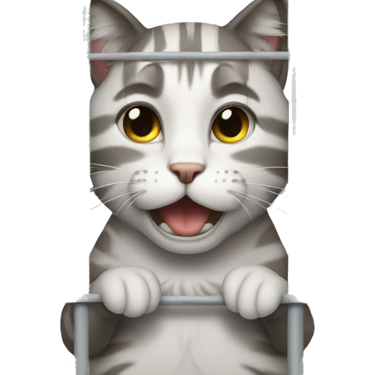 a crying cat in jail emoji