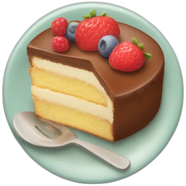 Peace of cake on a plate emoji