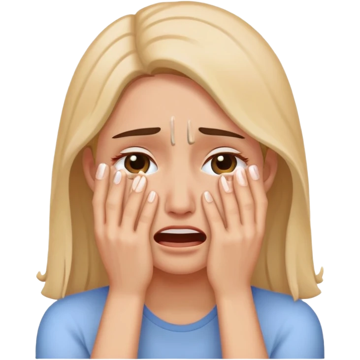 crying woman covering her face with hands emoji