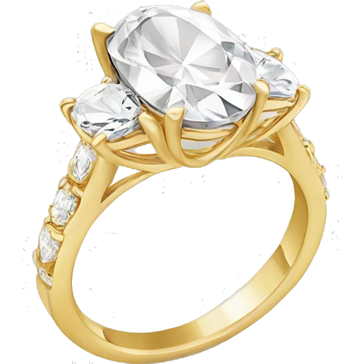 Gold oval diamond engagement ring emoji