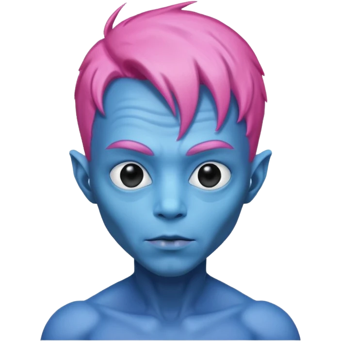 pink haired alien guy blue emoji