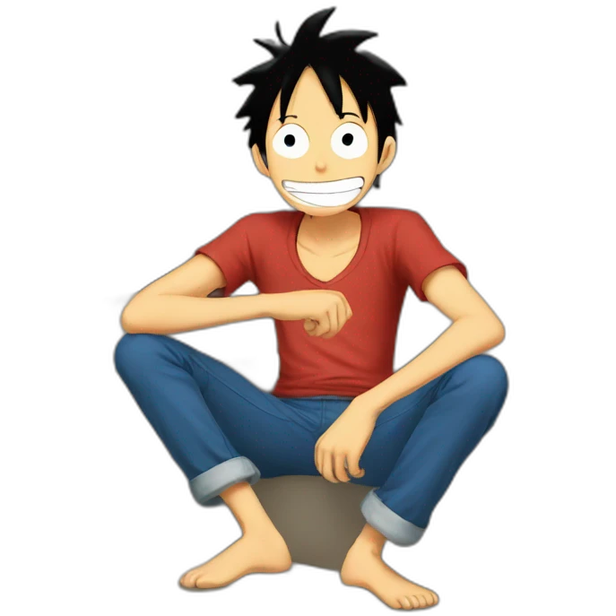 Luffy is watching TV emoji