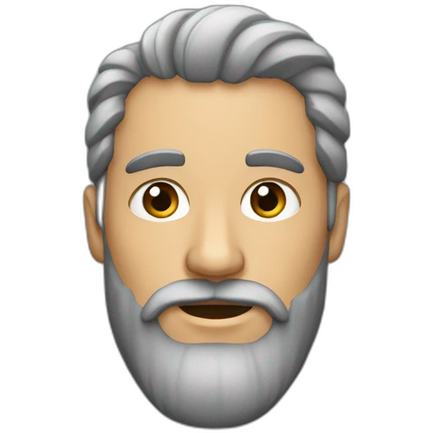 Hombre pelo gris y barba perilla emoji