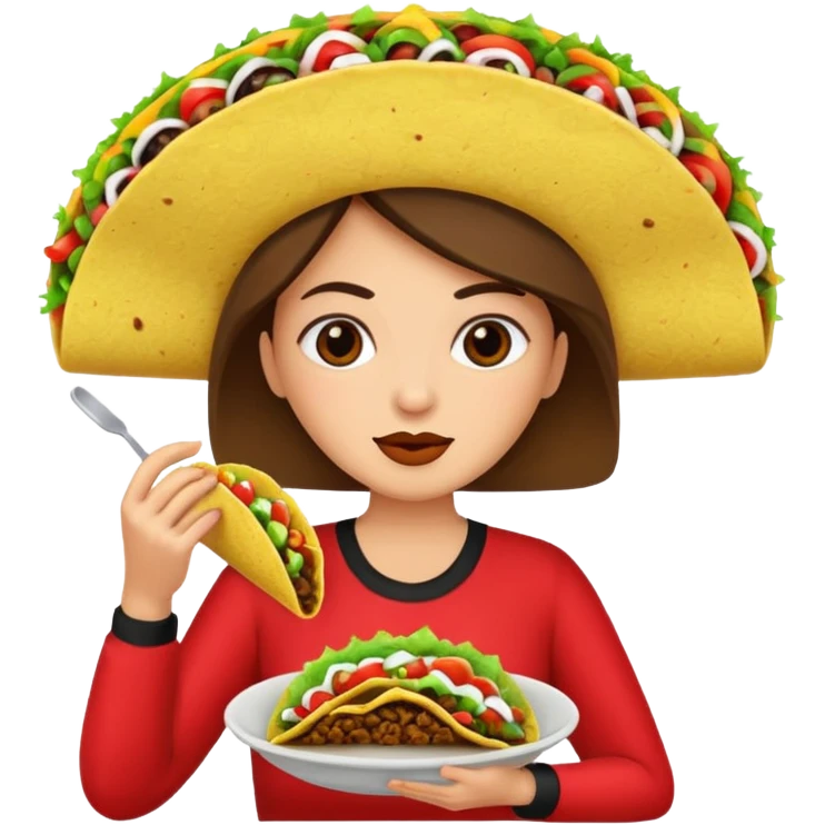 taco eating woman emoji