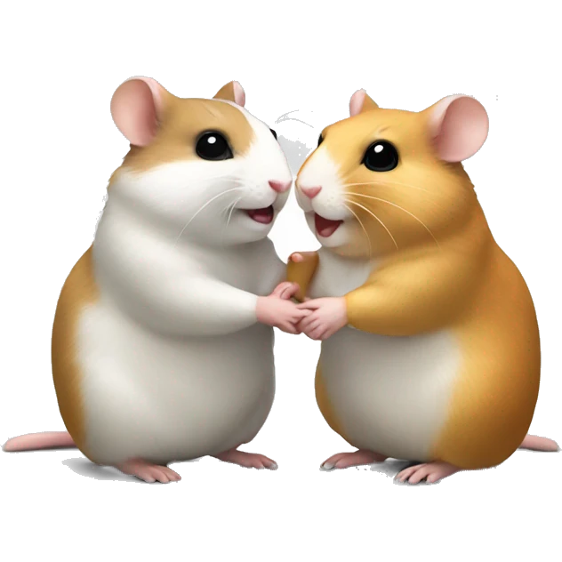 two hamsters giving handshake  emoji