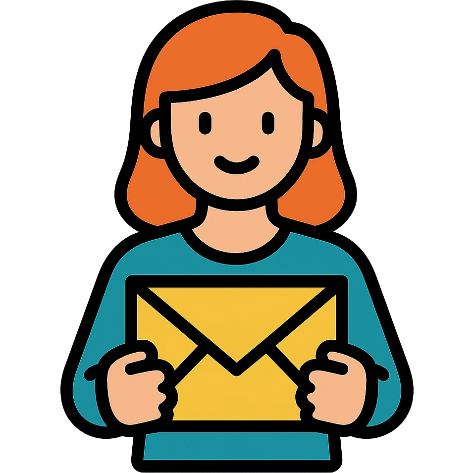 woman holding mail emoji