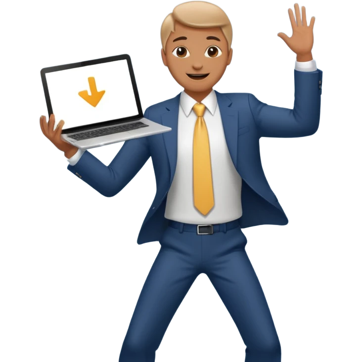 create a person emoji of Barcushake is the superpower name The mover & shaker who stays organised with a laptop dancing emoji