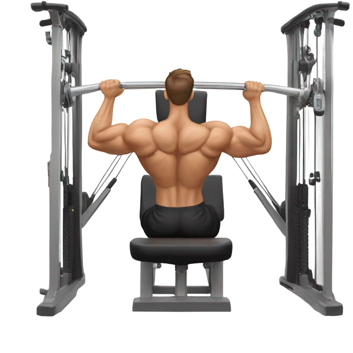 guy doing lat pulldowns on machine emoji