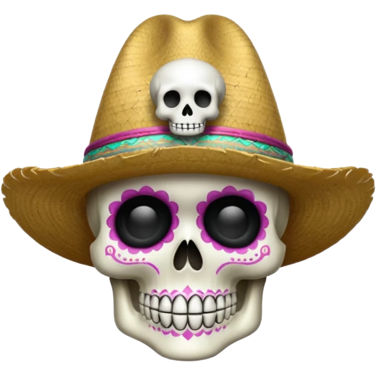 Quiero una calavera con su sombrero emoji