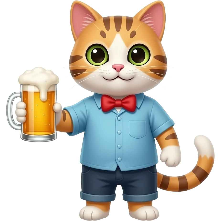 cat holding a beer emoji
