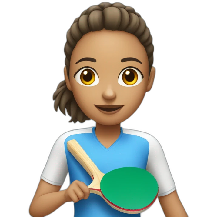 Une fille qui fait du ping pong emoji