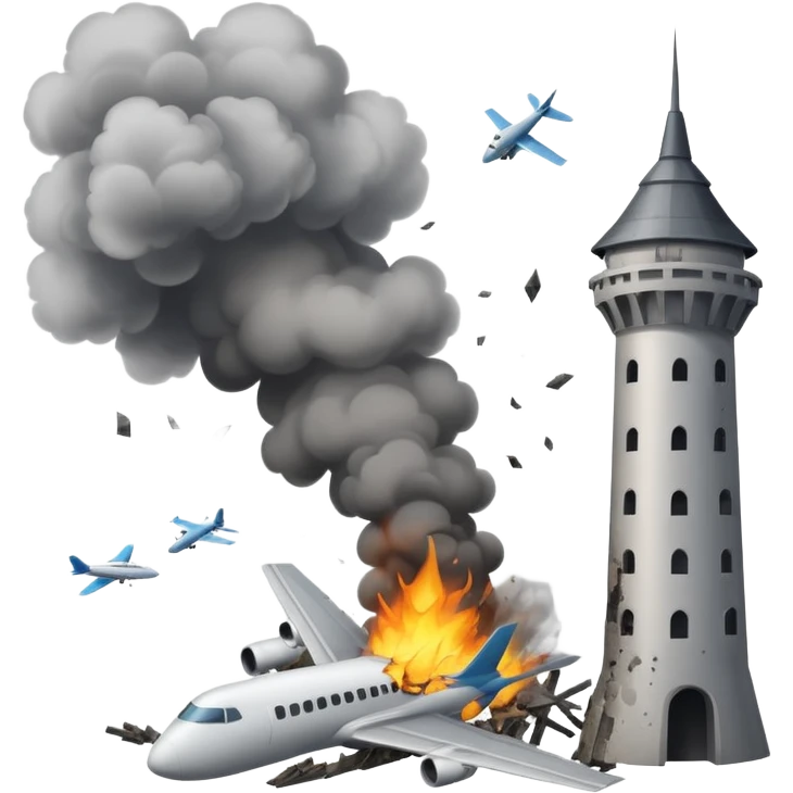airplane hitting towers emoji