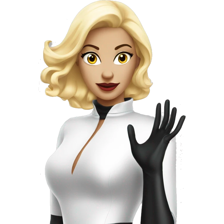 Black Latex gloves blonde elegant woman emoji
