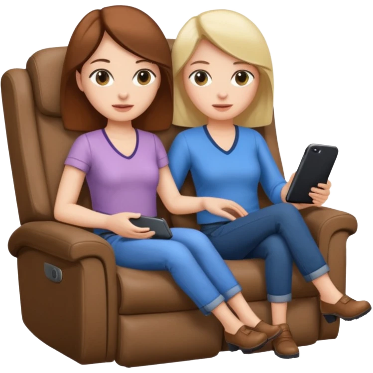 Recliner with woman holding woman  emoji