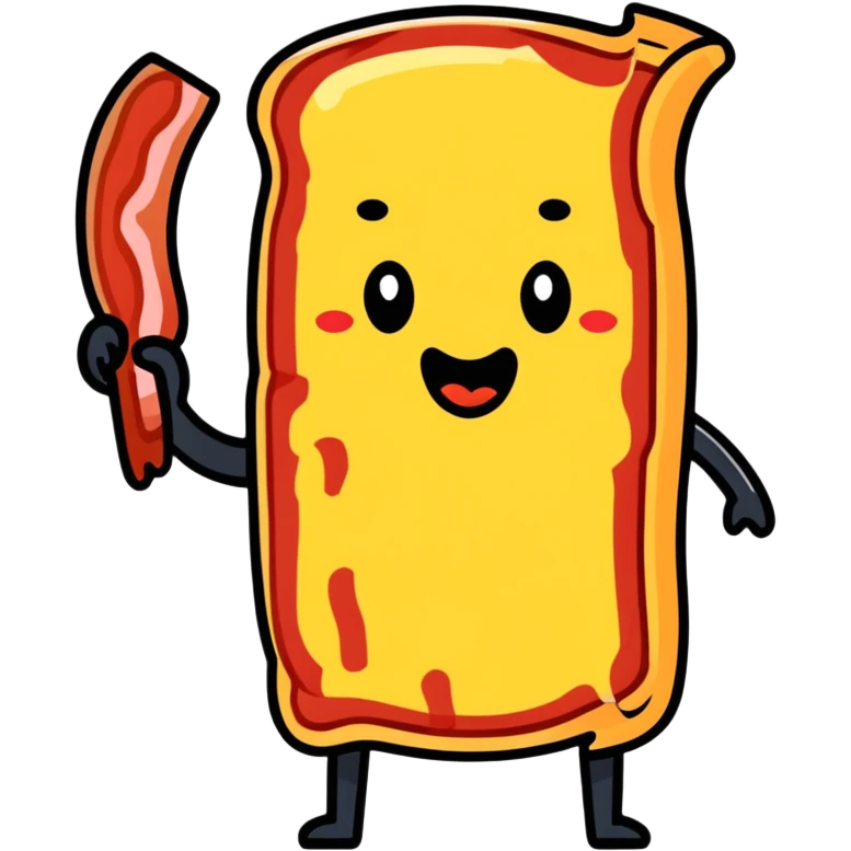 sarcasm emoji with a slice of bacon emoji
