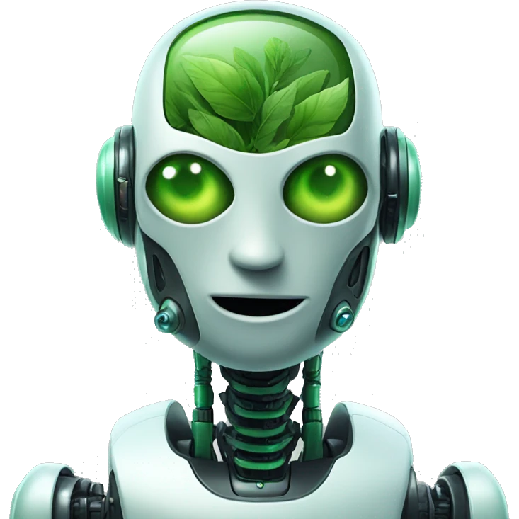 a robot with green stuff coming out of its face emoji