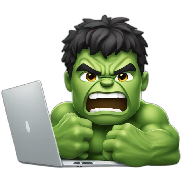 hulk with laptop emoji