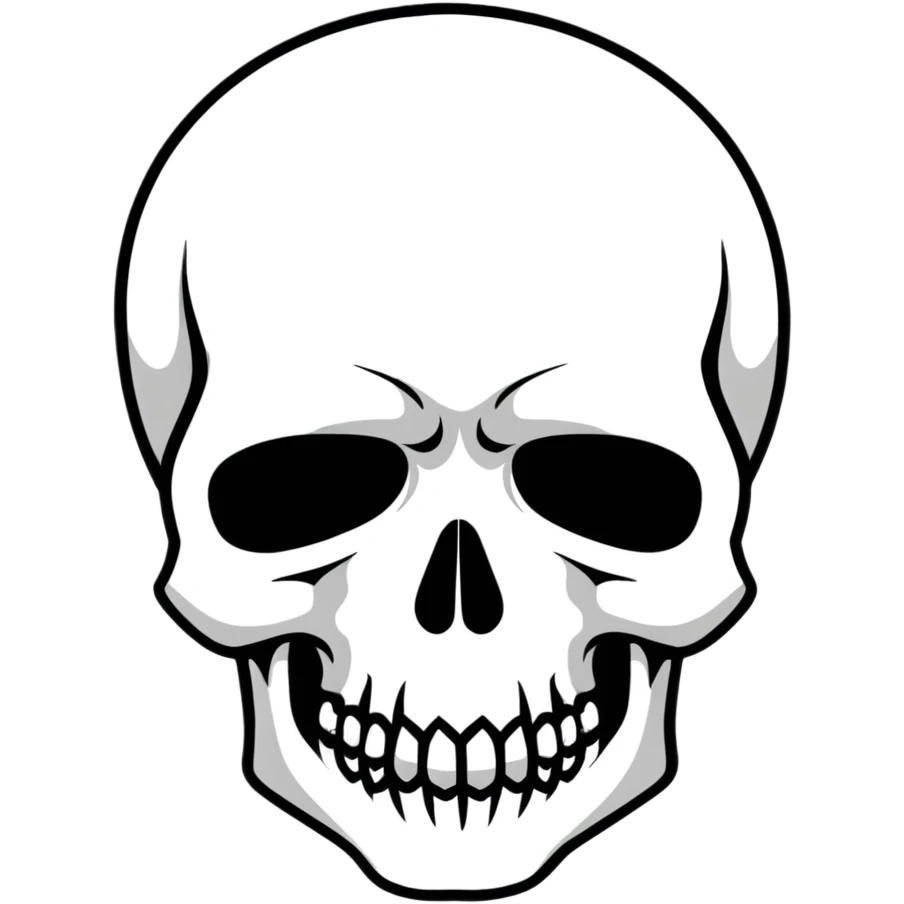 skull cartoonish sticker emoji