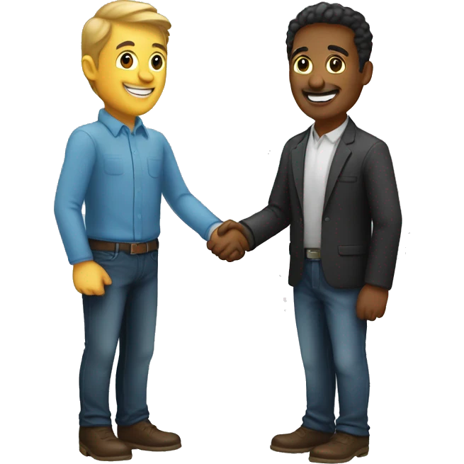 Client and developer shaking hands emoji