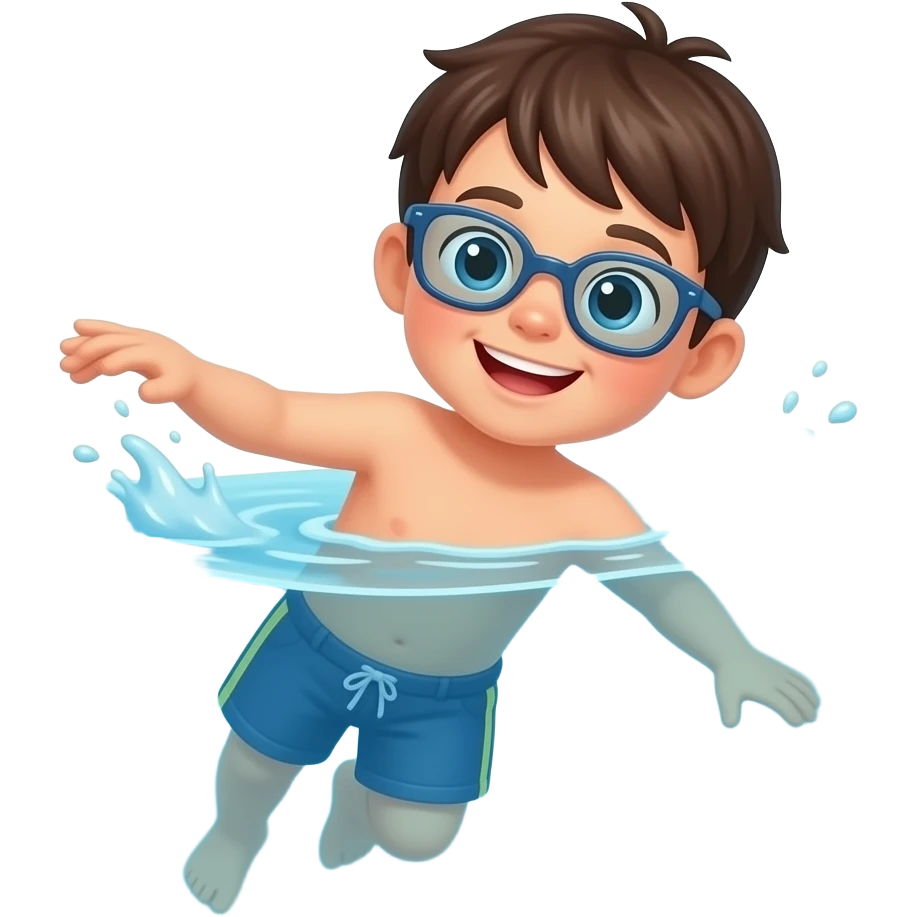 child swimming in pool emoji