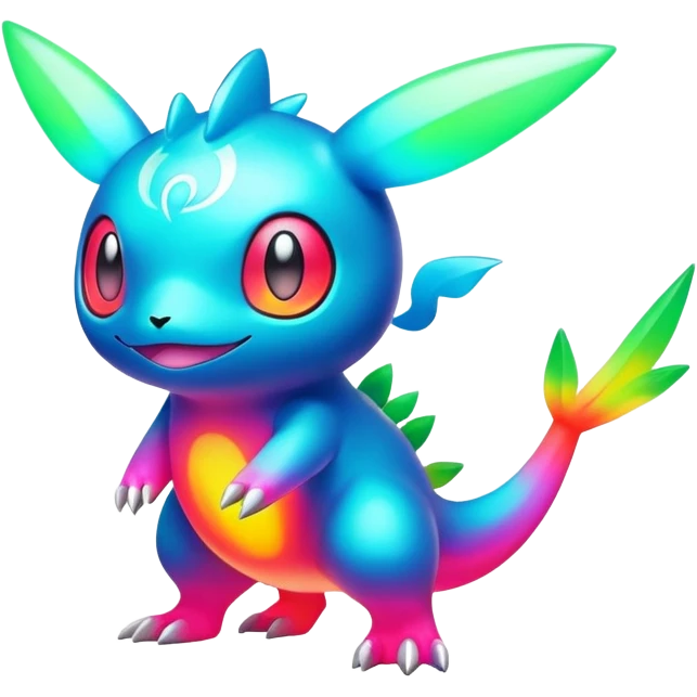 Shiny Colorful Neon Colors Fakémon-Pokémon-Creature Full Body emoji