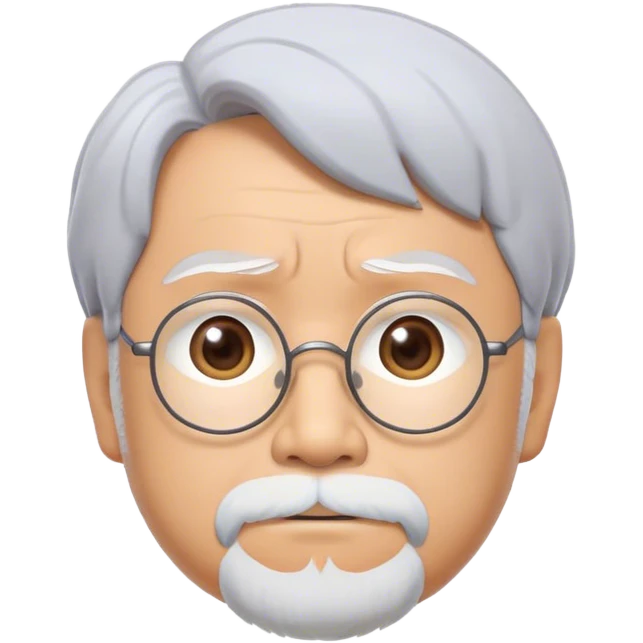 Cinematic Realistic Hayao Miyazaki Portrait Emoji, depicted as a visionary filmmaker with a gentle imaginative expression and artistic flair, rendered with delicate textures and soft enchanting lighting that captures his legendary storytelling. emoji