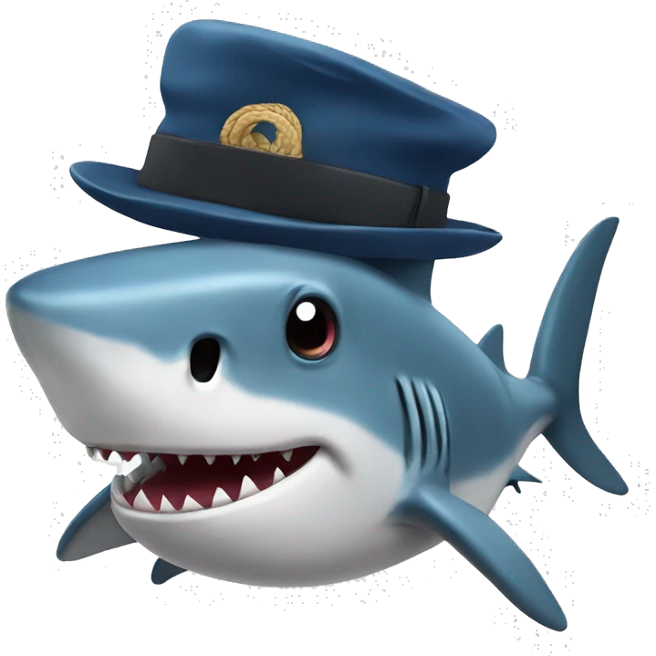 shark with hat emoji